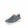 Mocassins bleus en daim et textile